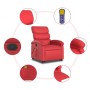 Sillón de majaje elevable eléctrico cuero artificial rojo de , Sillones - Ref: Foro24-3204066, Precio: 312,37 €, Descuento: %