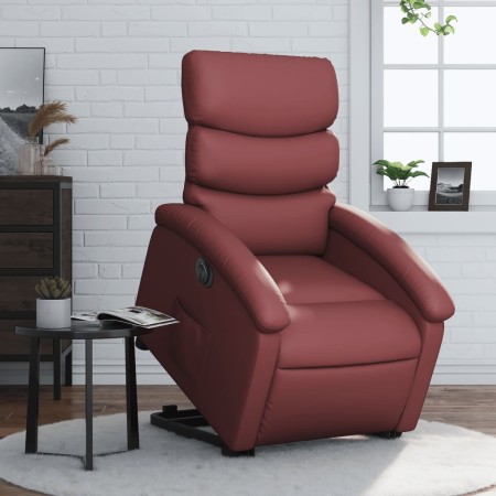 Sillón elevable eléctrico cuero artificial rojo tinto de , Sillones - Ref: Foro24-3204058, Precio: 314,15 €, Descuento: %