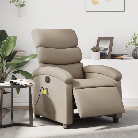 Sillón reclinable de masaje eléctrico cuero sintético capuchino de , Sillones - Ref: Foro24-3204039, Precio: 271,46 €, Descue...