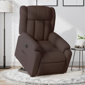 Sillón eléctrico reclinable elevable de tela marrón oscuro de , Sillones - Ref: Foro24-3205345, Precio: 431,99 €, Descuento: %