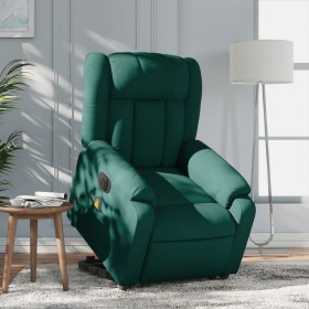 Sillón masaje eléctrico reclinable elevable tela verde oscuro de , Sillones - Ref: Foro24-3205358, Precio: 367,99 €, Descuent...