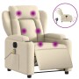 Cream fabric electric massage recliner by , Armchairs - Ref: Foro24-3204479, Price: 290,59 €, Discount: %