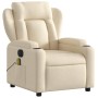 Sillón reclinable de masaje eléctrico tela color crema de , Sillones - Ref: Foro24-3204479, Precio: 290,59 €, Descuento: %