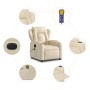 Sillón reclinable de masaje eléctrico tela color crema de , Sillones - Ref: Foro24-3204479, Precio: 290,59 €, Descuento: %