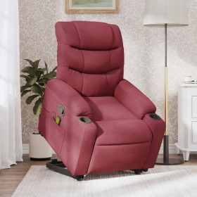 Sillón reclinable de masaje elevable tela rojo tinto de , Sillones - Ref: Foro24-3206657, Precio: 311,99 €, Descuento: %