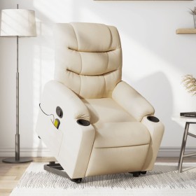 Silla de masaje reclinable de pie de tela color crema de , Sillones - Ref: Foro24-3206662, Precio: 291,04 €, Descuento: %