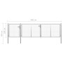 Silbernes Gartentor aus Stahl, 400 x 100 cm von vidaXL, Gartentore - Ref: Foro24-144347, Preis: 370,73 €, Rabatt: %