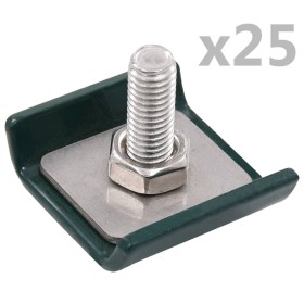 Conector de enrejado 25 sets verde de vidaXL, Accesorios para rejas y vallas - Ref: Foro24-144499, Precio: 32,31 €, Descuento: %