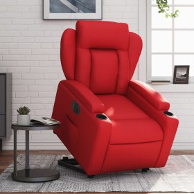 Sillón elevable eléctrico cuero artificial rojo de , Sillones - Ref: Foro24-3204563, Precio: 329,63 €, Descuento: %