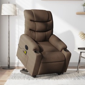 Sillón de masaje eléctrico reclinable elevable tela marrón de , Sillones - Ref: Foro24-3206676, Precio: 366,99 €, Descuento: %