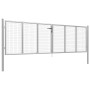 Puerta de jardín de acero galvanizado plateado 415x150 cm de vidaXL, Puertas de jardín - Ref: Foro24-144299, Precio: 359,88 €...