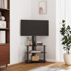 Corner TV cabinet 3 levels for 32-70 inches black by , TV Furniture - Ref: Foro24-358172, Price: 96,99 €, Discount: %