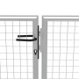 Silver galvanized steel garden gate 415x150 cm by vidaXL, garden gates - Ref: Foro24-144299, Price: 360,25 €, Discount: %