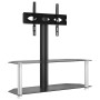 Corner TV cabinet 2 levels for 32-70 inches black silver by , TV Furniture - Ref: Foro24-358170, Price: 88,04 €, Discount: %