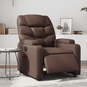 Sillón reclinable eléctrico de cuero sintético marrón de , Sillones - Ref: Foro24-3204646, Precio: 268,39 €, Descuento: %