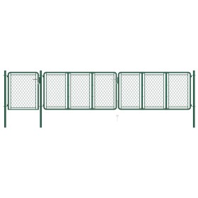 Steel garden gate 75x495 cm green by vidaXL, garden gates - Ref: Foro24-144450, Price: 405,99 €, Discount: %