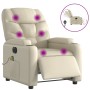 Cream synthetic leather electric reclining massage chair by , Armchairs - Ref: Foro24-3204652, Price: 290,36 €, Discount: %