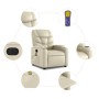 Sillón de masaje reclinable eléctrico cuero sintético crema de , Sillones - Ref: Foro24-3204652, Precio: 293,78 €, Descuento: %