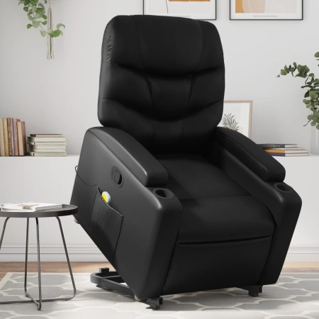 Sillón reclinable de masaje de pie cuero artificial negro de , Sillones - Ref: Foro24-3204665, Precio: 296,99 €, Descuento: %