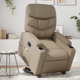 Cappuccino-colored artificial leather foot massage recliner by , Armchairs - Ref: Foro24-3204671, Price: 310,38 €, Discount: %