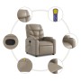 Sillón reclinable masaje pie cuero artificial color capuchino de , Sillones - Ref: Foro24-3204671, Precio: 310,39 €, Descuent...