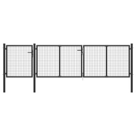 Anthrazitgraues Gartentor aus Stahl 400x100 cm von vidaXL, Gartentore - Ref: Foro24-144329, Preis: 484,77 €, Rabatt: %