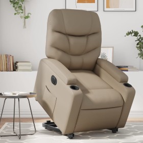 Sillón elevable eléctrico cuero artificial capuchino de , Sillones - Ref: Foro24-3204678, Precio: 315,99 €, Descuento: %