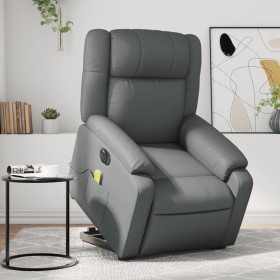 Sillón reclinable elevable eléctrico de cuero sintético gris de , Sillones - Ref: Foro24-3205167, Precio: 342,07 €, Descuento: %