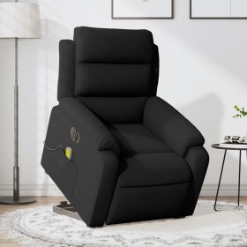 Black velvet liftable reclining massage chair by , Armchairs - Ref: Foro24-3205131, Price: 378,99 €, Discount: %