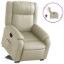 Sillón reclinable elevable eléctrico de cuero sintético crema de , Sillones - Ref: Foro24-3205165, Precio: 327,03 €, Descuent...