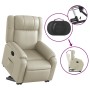 Sillón reclinable elevable eléctrico de cuero sintético crema de , Sillones - Ref: Foro24-3205165, Precio: 327,03 €, Descuent...