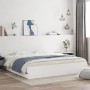 Estructura cama con cajones madera ingeniería blanca 200x200 cm de , Camas y somieres - Ref: Foro24-3207245, Precio: 195,99 €...