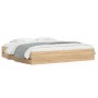 Cama con cajones madera ingeniería roble Sonoma 200x200 cm de , Camas y somieres - Ref: Foro24-3207247, Precio: 205,99 €, Des...