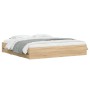 Cama con cajones madera ingeniería roble Sonoma 200x200 cm de , Camas y somieres - Ref: Foro24-3207247, Precio: 205,99 €, Des...