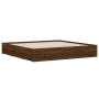 Cama con cajones madera ingeniería marrón roble 200x200 cm de , Camas y somieres - Ref: Foro24-3207251, Precio: 219,28 €, Des...