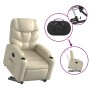 Sillón reclinable elevable cuero artificial color crema de , Sillones - Ref: Foro24-3204659, Precio: 297,97 €, Descuento: %