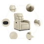 Sillón reclinable elevable cuero artificial color crema de , Sillones - Ref: Foro24-3204659, Precio: 297,97 €, Descuento: %