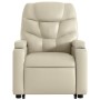 Sillón reclinable elevable cuero artificial color crema de , Sillones - Ref: Foro24-3204659, Precio: 297,97 €, Descuento: %