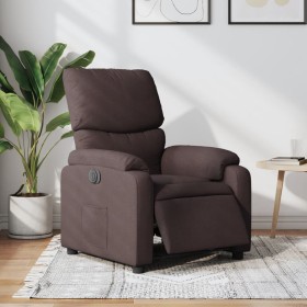 Sillón reclinable eléctrico tela marrón oscuro de , Sillones - Ref: Foro24-3204805, Precio: 262,99 €, Descuento: %