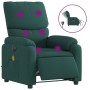 Electric massage recliner dark green fabric by , Armchairs - Ref: Foro24-3204818, Price: 282,57 €, Discount: %