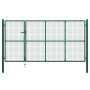 Puerta de jardín de acero verde 350x150 cm de vidaXL, Puertas de jardín - Ref: Foro24-144307, Precio: 524,67 €, Descuento: %