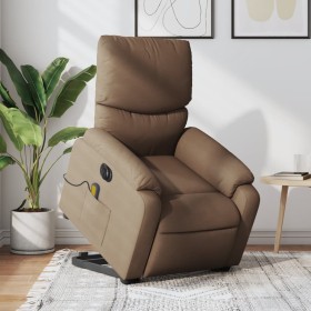 Sillón de masaje eléctrico reclinable elevable tela marrón de , Sillones - Ref: Foro24-3204864, Precio: 315,99 €, Descuento: %