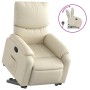 Sillón reclinable elevable cuero artificial color crema de , Sillones - Ref: Foro24-3204887, Precio: 291,86 €, Descuento: %