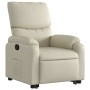 Sillón reclinable elevable cuero artificial color crema de , Sillones - Ref: Foro24-3204887, Precio: 291,86 €, Descuento: %