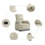 Sillón reclinable elevable cuero artificial color crema de , Sillones - Ref: Foro24-3204887, Precio: 291,86 €, Descuento: %