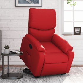 Sillón reclinable elevable cuero artificial rojo de , Sillones - Ref: Foro24-3204891, Precio: 283,99 €, Descuento: %