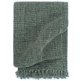 Dark green cotton blanket 125x150 cm by vidaXL, Blankets - Ref: Foro24-133758, Price: 25,99 €, Discount: %