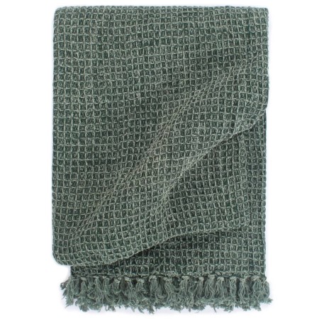 Dark green cotton blanket 125x150 cm by vidaXL, Blankets - Ref: Foro24-133758, Price: 25,75 €, Discount: %