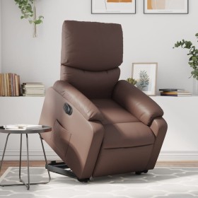 Sillón reclinable elevable eléctrico de cuero sintético marrón de , Sillones - Ref: Foro24-3204902, Precio: 323,66 €, Descuen...