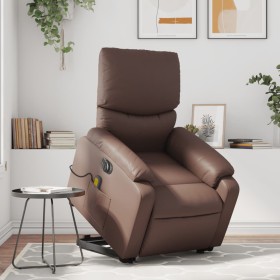 Brown synthetic leather electric lift massage chair by , Armchairs - Ref: Foro24-3204909, Price: 339,47 €, Discount: %